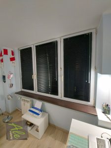 Czarne żaluzje aluminiowe