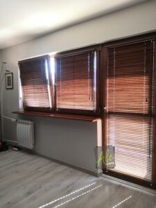 Żaluzje drewniane ciemny brąz